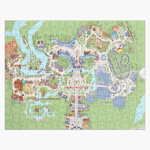 Vista previa del artículo con la obra «Mapa de Magical Kingdom Park», diseñado y vendido por Janie-O.