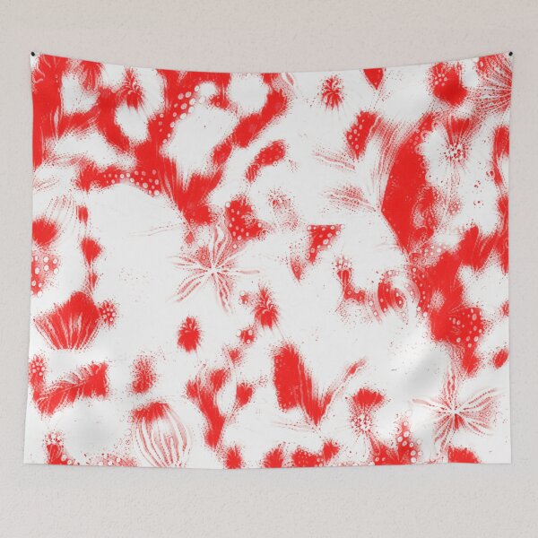 Item preview, abstract flower print in red by dePace' designed and sold by mrpropcake.