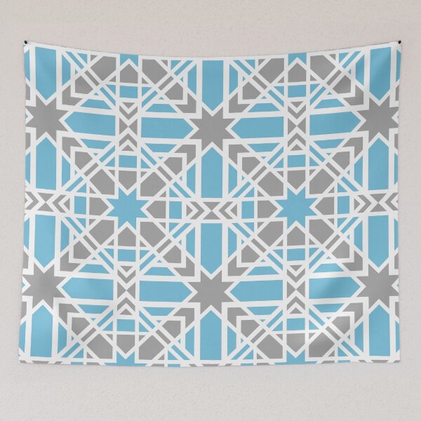 Artikelvorschau, Geometric, ornamental, teal, grey, white entworfen und verkauft von Svitac.