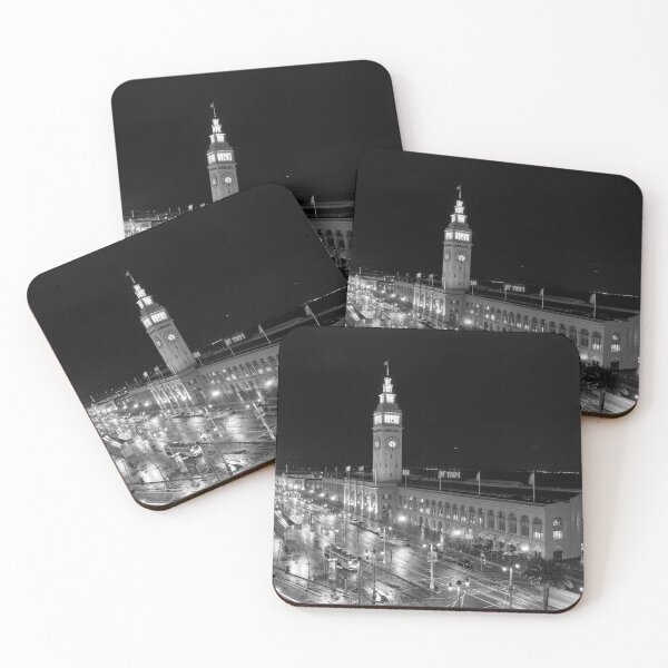 Item preview, San Francisco Ferry Building in the Rain (black & white) designed and sold by jenniferloring.