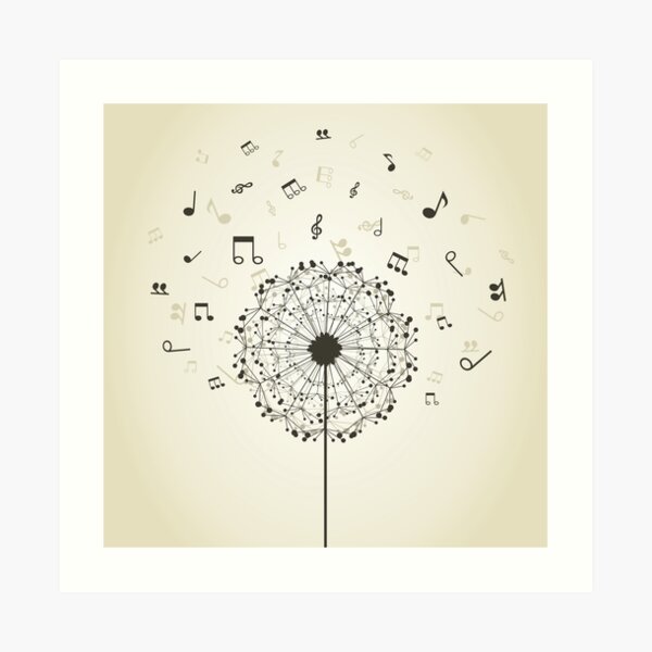 Music a dandelion Art Print