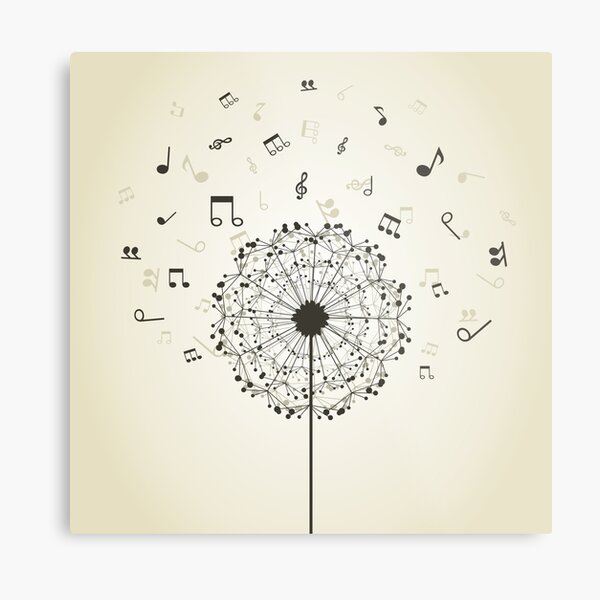 Music a dandelion Metal Print
