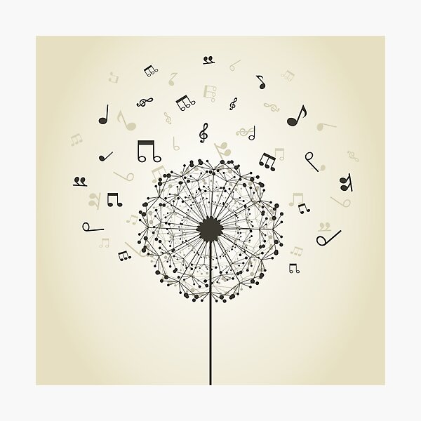 Music a dandelion Photographic Print