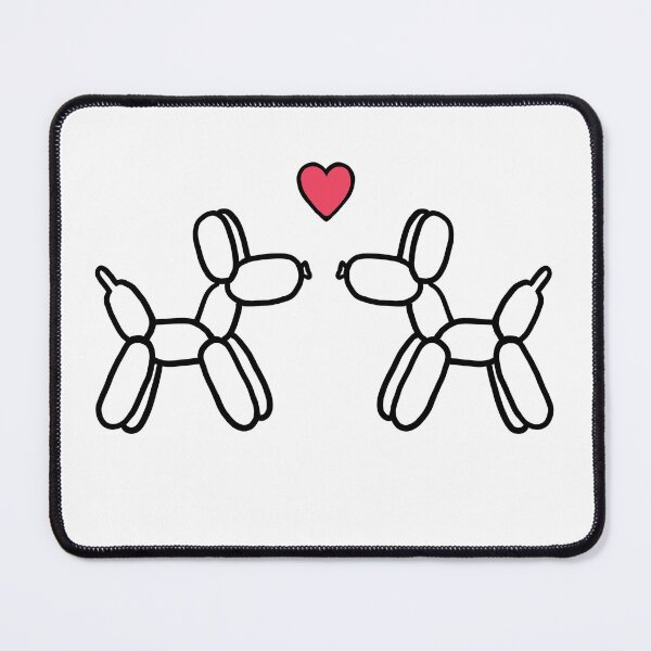 Item preview, Balloon Dogs in Love (Black Outline, Red Heart) designed and sold by Whoopsidoodle.