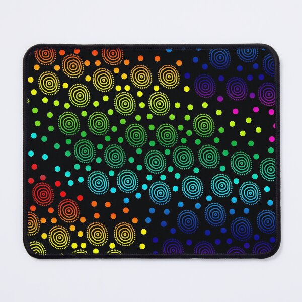 Item preview, Circles in Circles All Over - Rainbow on Black designed and sold by Whoopsidoodle.
