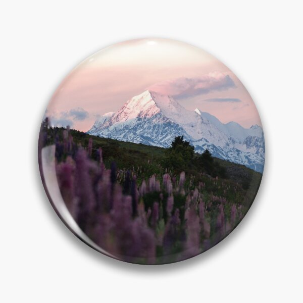 Item preview, Mountain Mt. Cook with Purple Lupin Flowers During Sunset designed and sold by Danny Wanders.