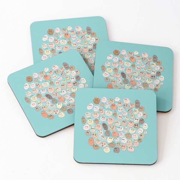 Item preview, Faces on Blue designed and sold by ArtMeetsPizza.