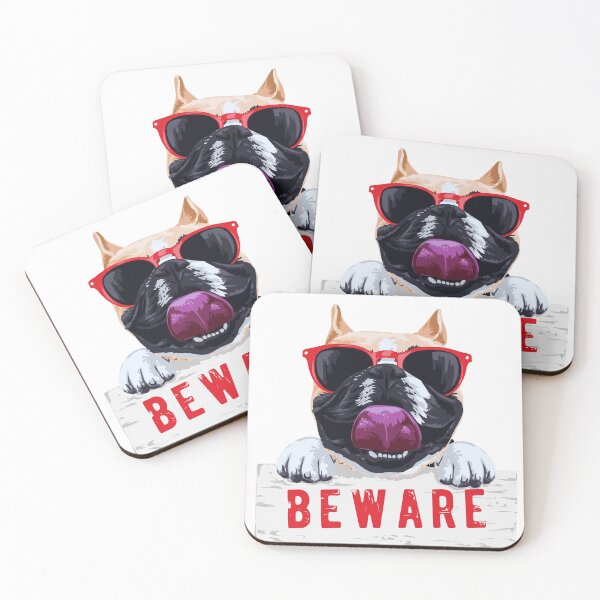 Item preview, Beware colorful pug dog  designed and sold by urban-color.