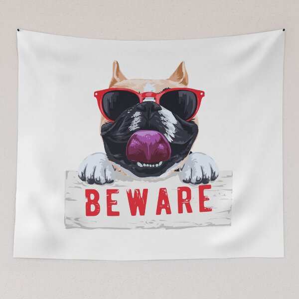 Item preview, Beware colorful pug dog  designed and sold by urban-color.