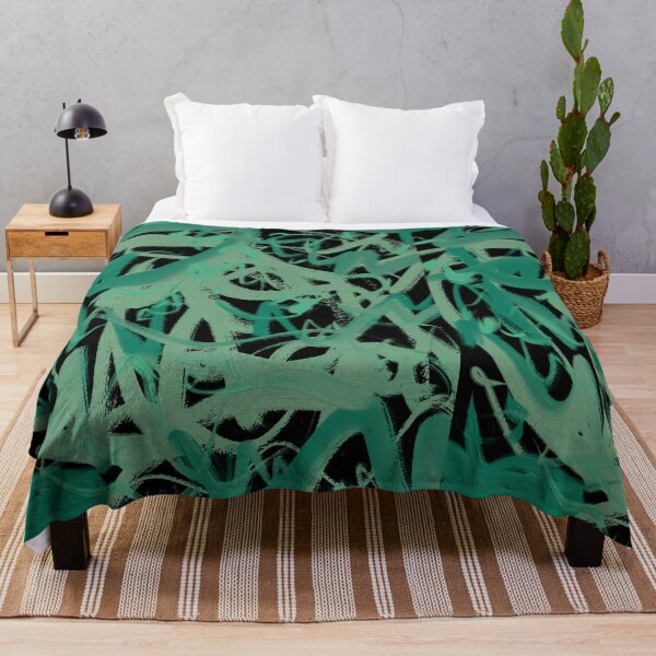 Item preview, Green Brush Stroke Abstract Art Oil Painting designed and sold by hopecope.