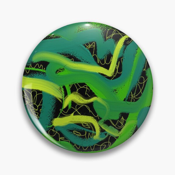 Item preview, Green Neon Bright Brush Strokes Abstract Art Oil Painting designed and sold by hopecope.