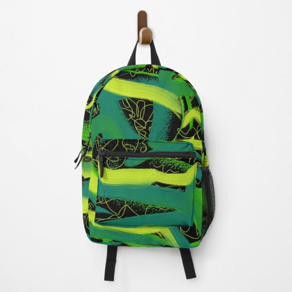 Item preview, Green Neon Bright Brush Strokes Abstract Art Oil Painting designed and sold by hopecope.