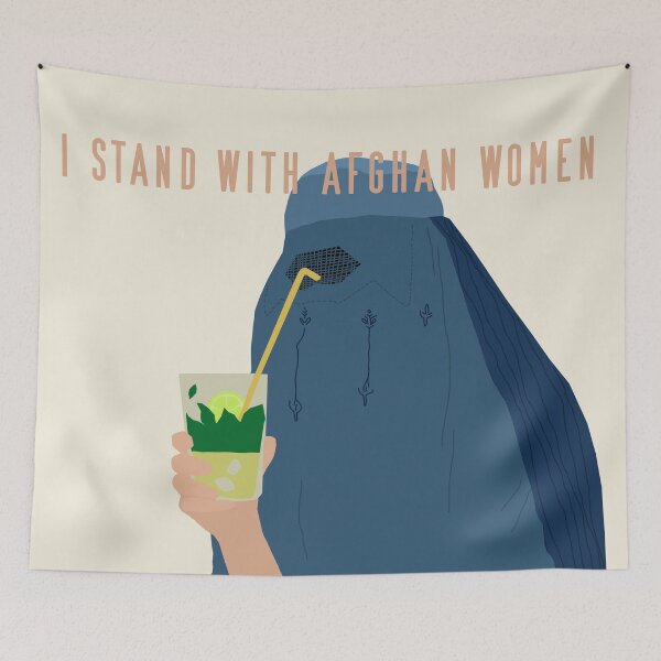 Item preview, I stand with Afghan Women Illustration designed and sold by Saba-Red-Ideas.
