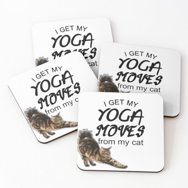 Item preview,  i get my yoga moves from my cat funny cat stretchin  ,yoga time ,funny cat stretch designed and sold by Havic  Tees.