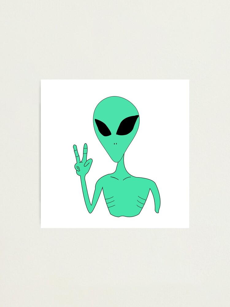 Lamina Fotografica Dibujos Animados Extraterrestre Verde De Fosodesigns Redbubble