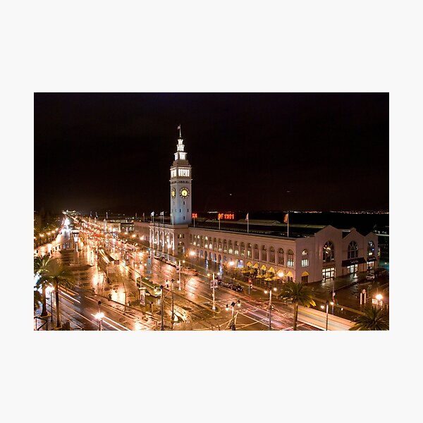 Item preview, San Francisco Ferry Building in the Rain (color) designed and sold by jenniferloring.