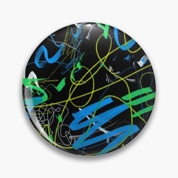 Item preview, Blue and Green Abstract Art Scribble Marker Mixed Media  designed and sold by hopecope.