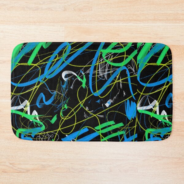 Item preview, Blue and Green Abstract Art Scribble Marker Mixed Media  designed and sold by hopecope.