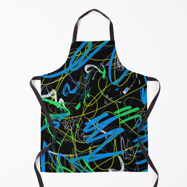 Item preview, Blue and Green Abstract Art Scribble Marker Mixed Media designed and sold by hopecope.