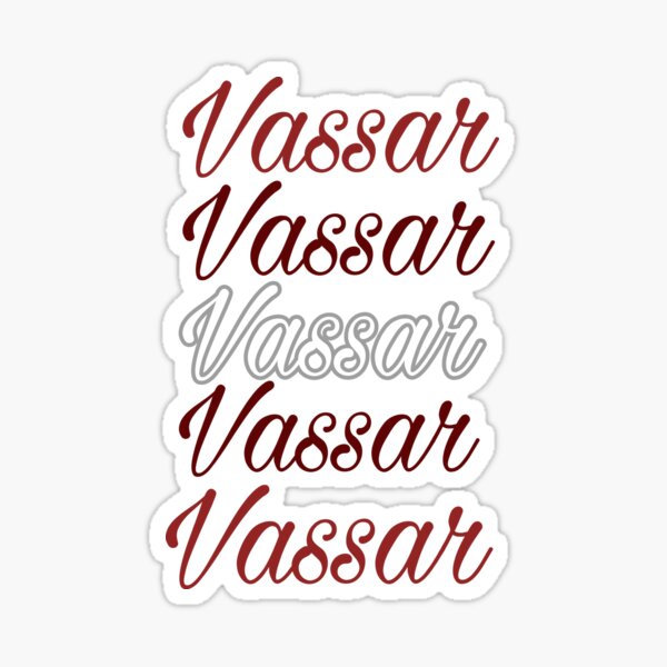 Vassar Gradient Script Lettering Repetition Sticker
