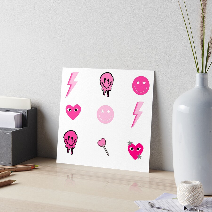 The Ultimate Preppy Pink Sticker Pack Art Board Print for Sale by Maya B