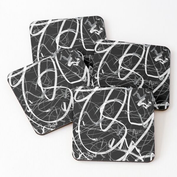 Item preview, Shine Shiny Metallic Black and White Abstract Art Mixed Media Oil Painting designed and sold by hopecope.
