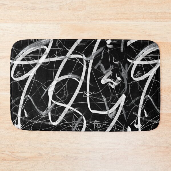 Item preview, Shine Shiny Metallic Black and White Abstract Art Mixed Media Oil Painting designed and sold by hopecope.