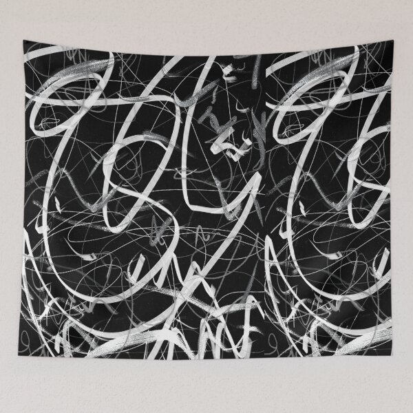 Item preview, Shine Shiny Metallic Black and White Abstract Art Mixed Media Oil Painting designed and sold by hopecope.