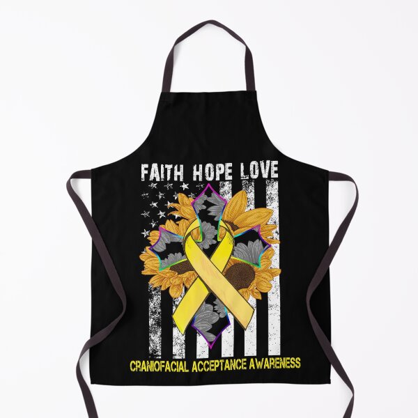 Item preview, Sunflower Faith Cross and Flag Craniofacial Acceptance Awareness designed and sold by largellie.