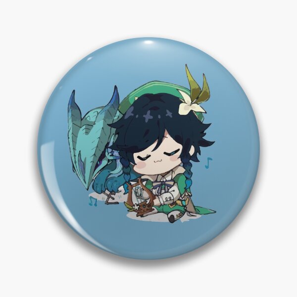 Item preview, Genshin Impact - Chibi Venti Playing Music for Dvalin (Stormterror) designed and sold by Krimsy.