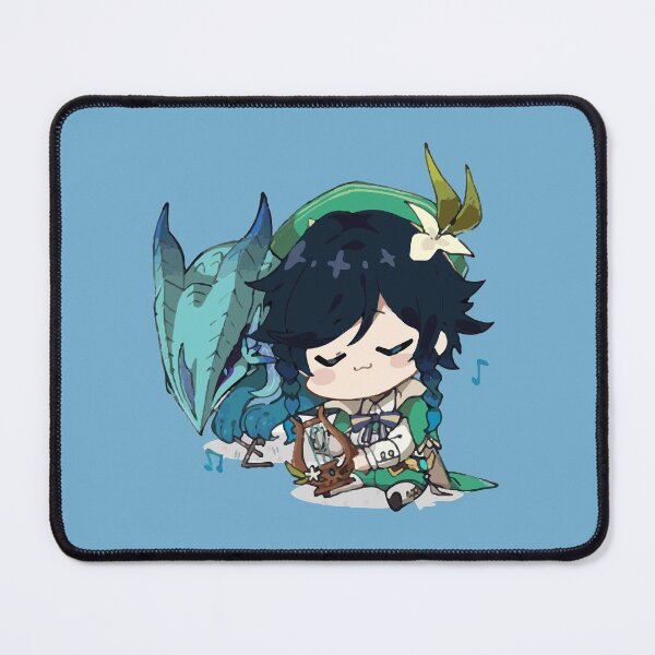Item preview, Genshin Impact - Chibi Venti Playing Music for Dvalin (Stormterror) designed and sold by Krimsy.