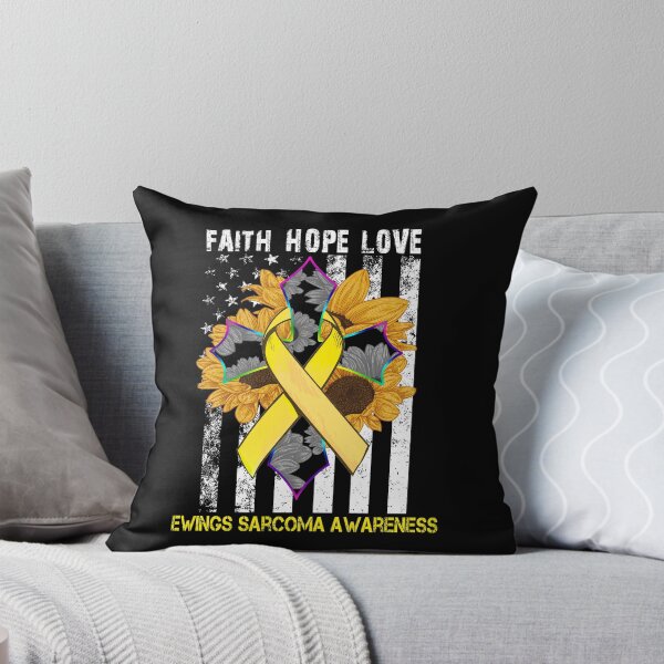 Item preview, Sunflower Faith Cross and Flag Ewings Sarcoma Awareness designed and sold by largellie.
