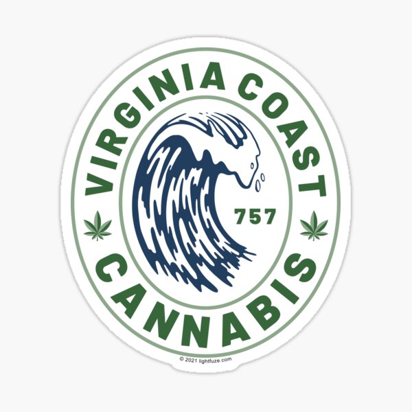 Virginia Coast Cannabis Wave 757 Sticker