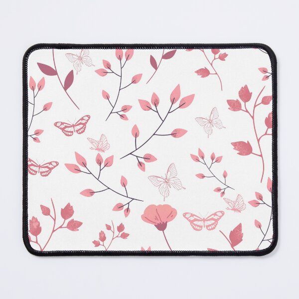 Item preview, Pink Butterflies and Flowers on White designed and sold by RiadMannan.