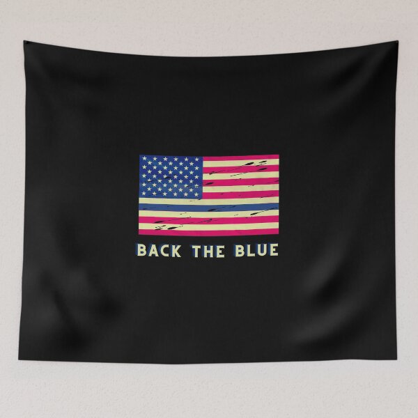 Item preview, Back The Blue - Thin Blue Line - Distressed United States Flag  designed and sold by Sun Sand & Sea Art.