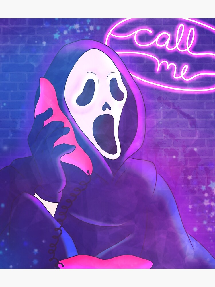 Neon scream ghostface painting www.salaberlanga.com