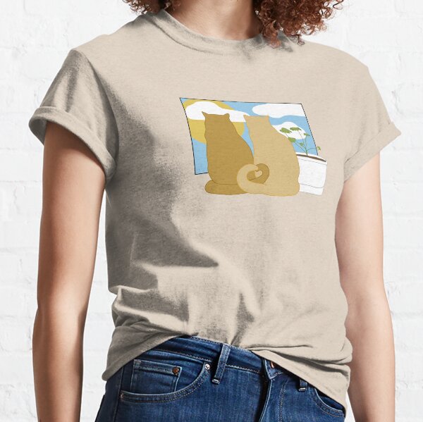 Orange Tabby Cats Looking Out The Window Classic T-Shirt