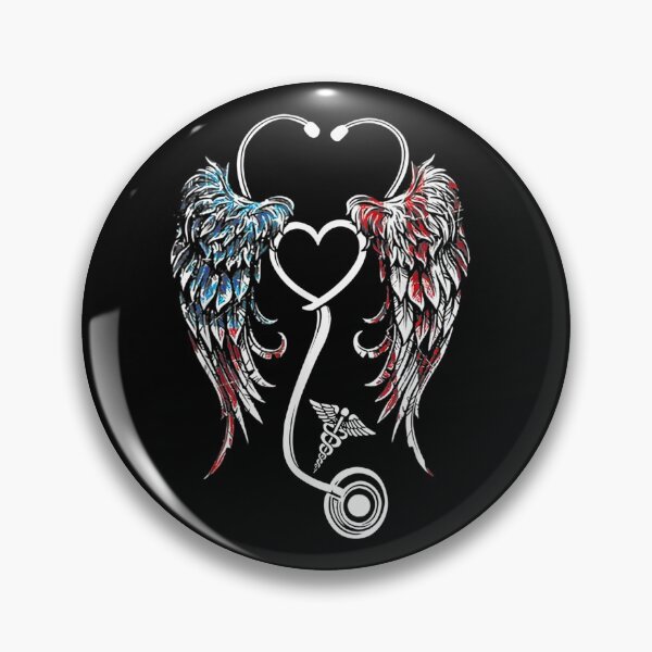 Item preview, American flag wings nurse stethoscope- Nursing  designed and sold by Designs Of all kinds.