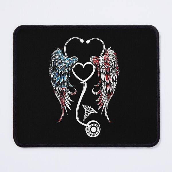 Item preview, American flag wings nurse stethoscope- Nursing designed and sold by Designs Of all kinds.