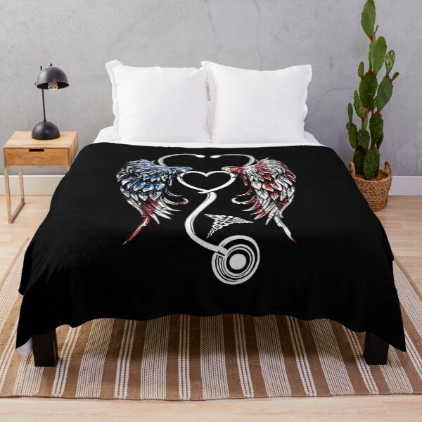 Item preview, American flag wings nurse stethoscope- Nursing designed and sold by Designs Of all kinds.