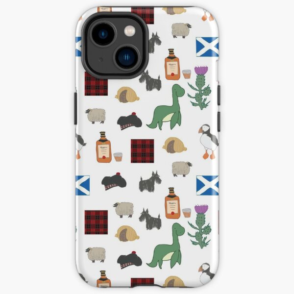 Cute Scottish Icons Drawing Pattern Design iPhone Tough Case