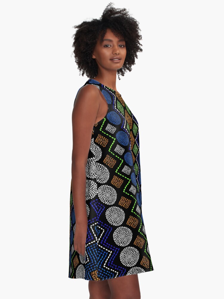Alternate view of Ethnic African Motif 2 A-Line Dress