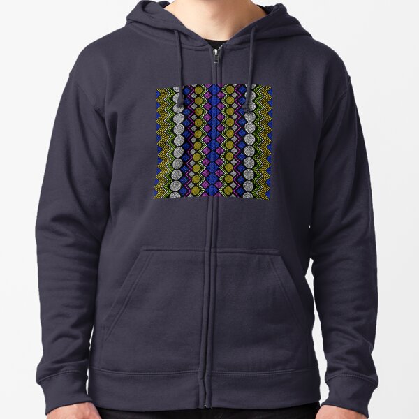 Ethnic African Motif 3 Zipped Hoodie