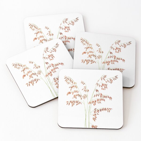 Item preview, hand painted smooth brome grass seed head watercolor meadow grass seed designed and sold by ColorandColor.