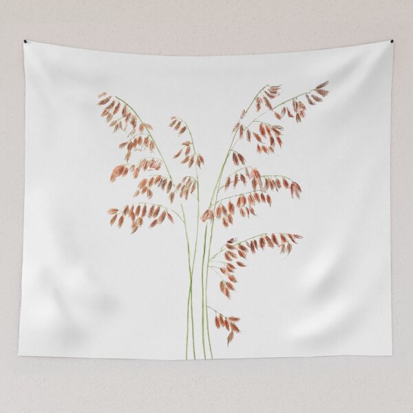 Item preview, hand painted smooth brome grass seed head watercolor meadow grass seed designed and sold by ColorandColor.
