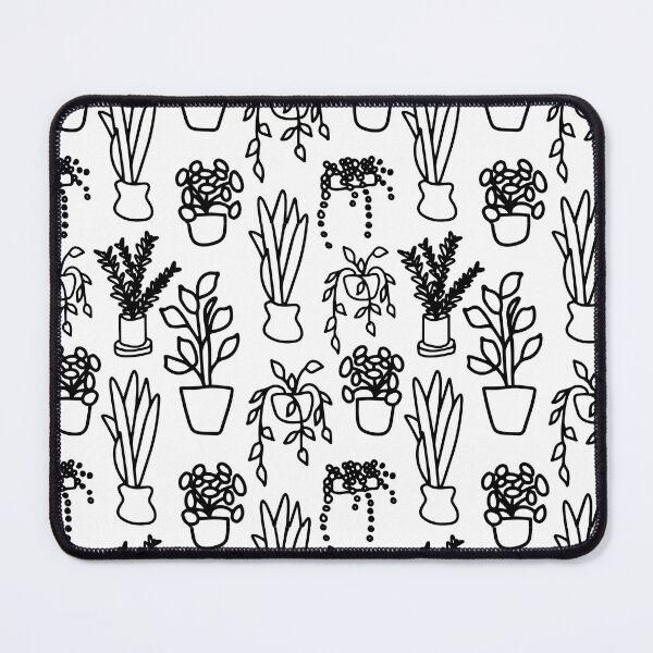 Item preview, Common Houseplant Doodle Black and White Repeating Pattern designed and sold by Rachel McNeil.
