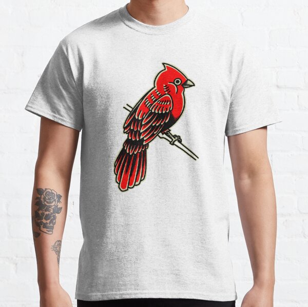 Bright Red Cardinal bird Silhouette T-Shirt