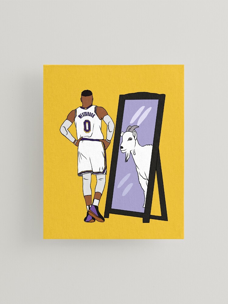 Russell Westbrook Mirror GOAT Lakers Mounted Print