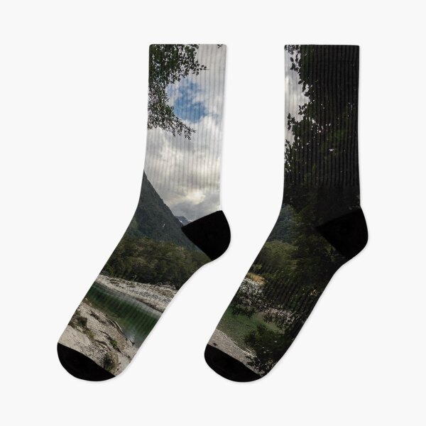 Item preview, River with a View on a Mountain Framed by Trees designed and sold by Danny Wanders.