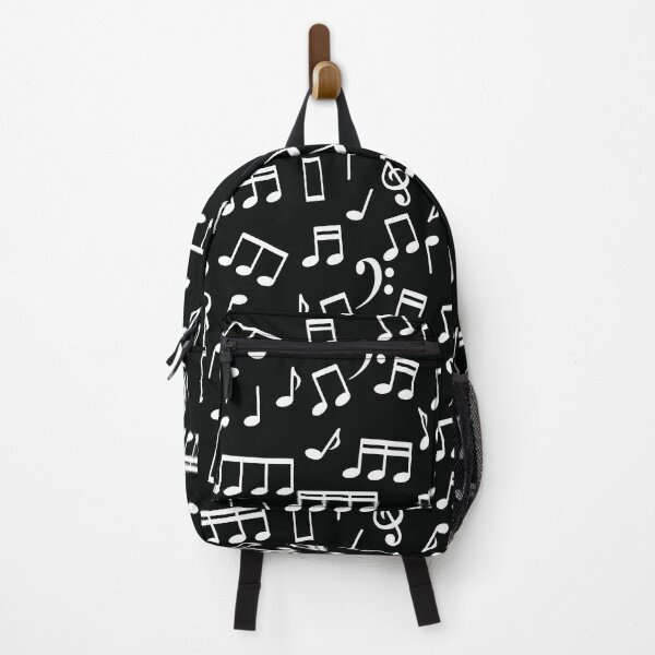 Item preview, White Music Notes on Black Background designed and sold by infinitetango.